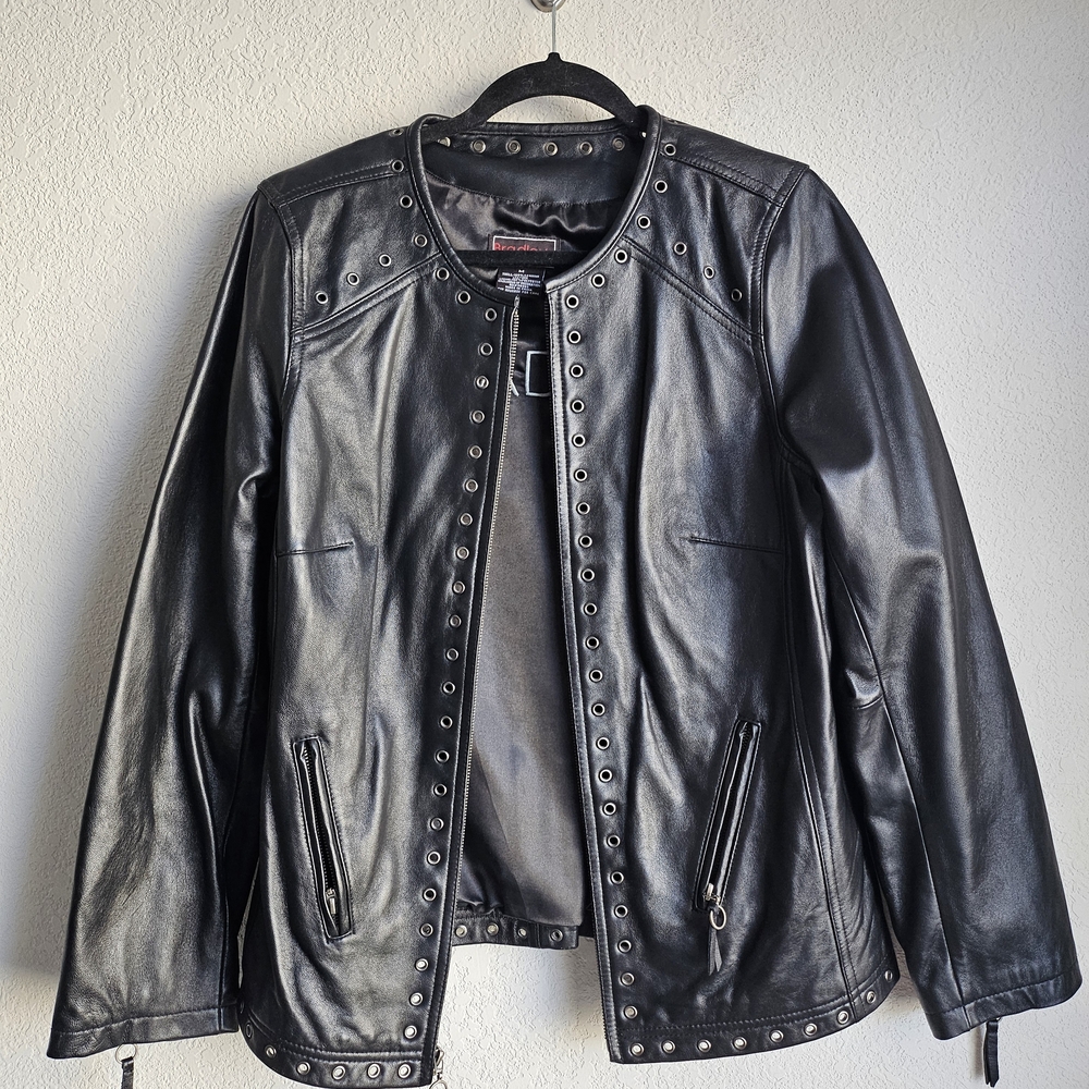 Bradley Leather Black Studded Jacket